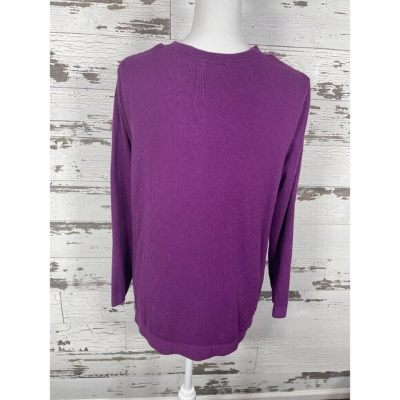 J. Jill Crew Neck Sweater Purple Sz PETITE L EUC - Picture 2 of 4